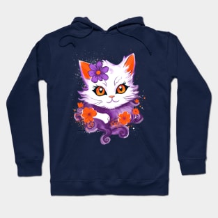 Mysterious Purple Cat Hoodie